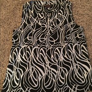 Black and White sleeveless blouse
