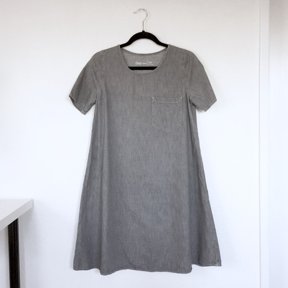 GAP Dresses & Skirts - GAP Grey Denim Dress w/ Front Pocket