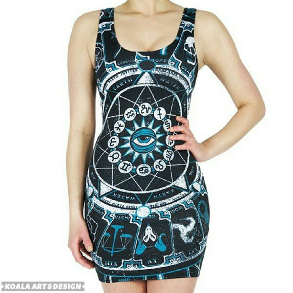 Koala Art & Design Tarot Card Dress NWOT