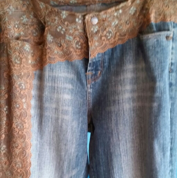 Hand decorated jeans