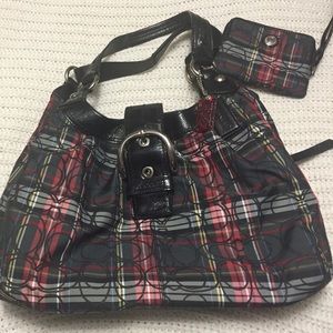 Red/Black Plaid Coach Purse