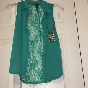 Lace back tank