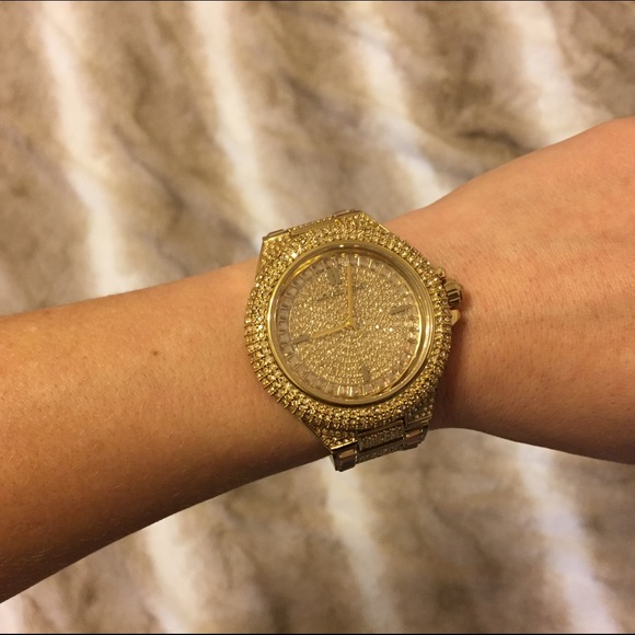 Michael Kors Accessories - Michael Kors Camille Gold Steel Crystallized Watch