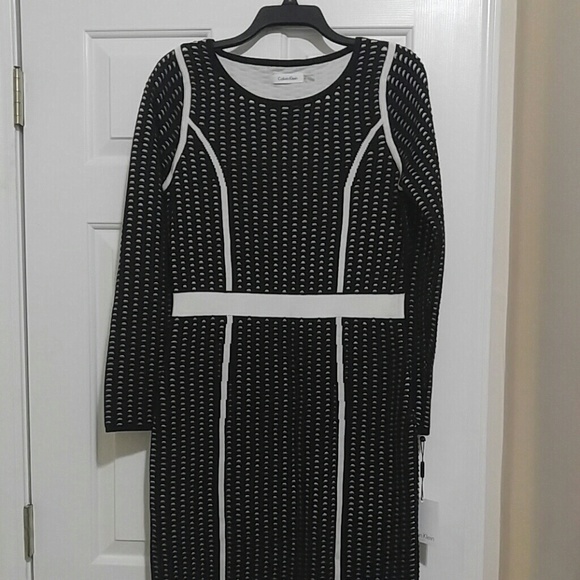 Black and white sweater dress