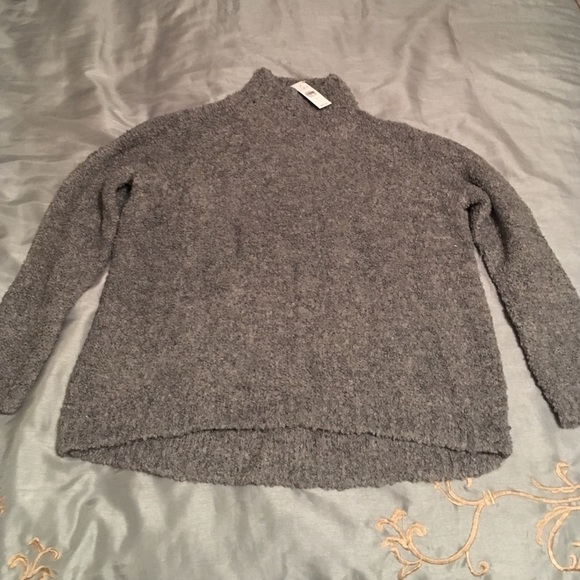 NWT Loft boucle gray mock turtleneck sweater
