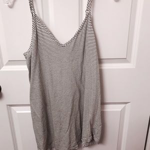 Black and white striped t-shirt dress