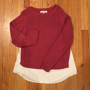 Cotton Sweater With Blouse