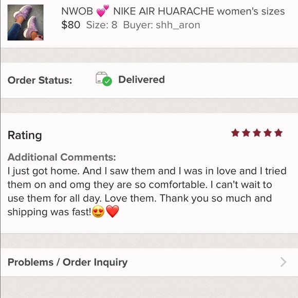 LAST PAIR! NWOB 💕 NIKE AIR HUARACHE women size 10 - Picture 5 of 5