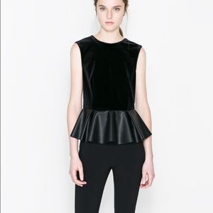 ZARA black peplum top