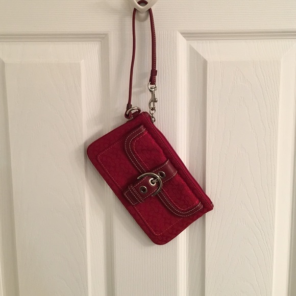 Red COACH Wristlet