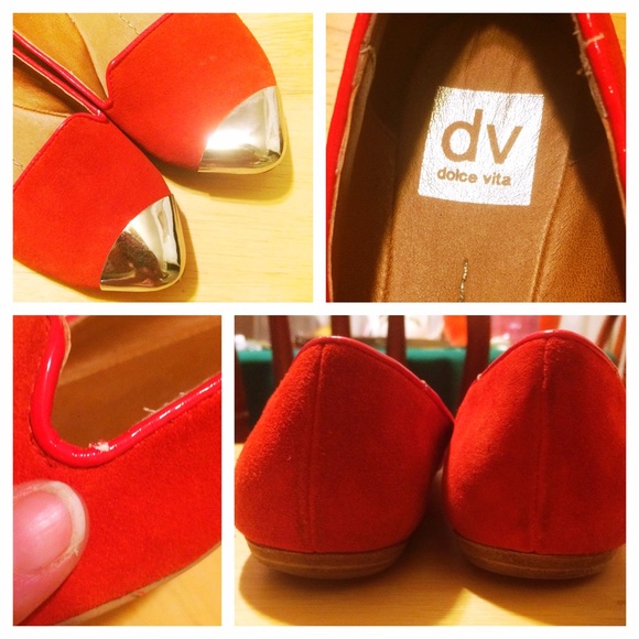 Dolce Vita Lunna Red Suede Captoe Smoking Flats - Picture 4 of 5