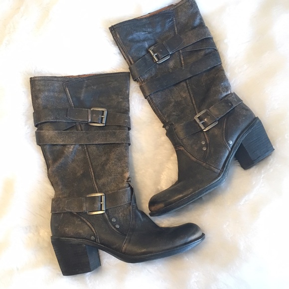 Nine West Vintage Collection Shoes - Nine West Vintage Distressed Leather Calf  Boots