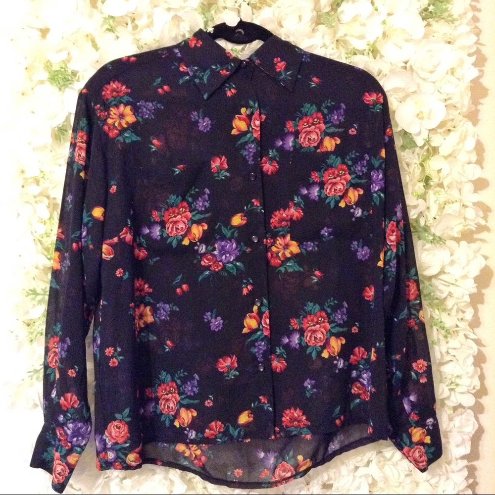 GAP Floral Chiffon Button-up