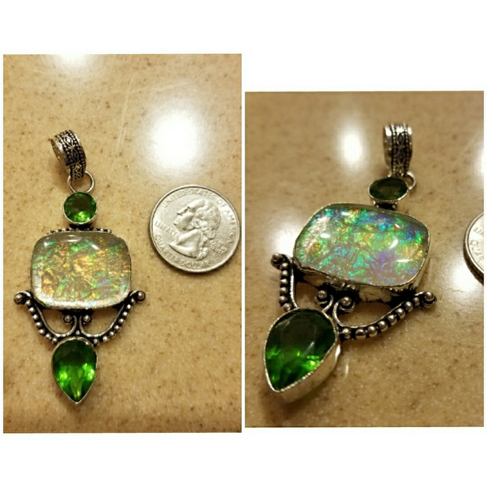 Australian Triplet Opal Pendant 2.75" - Picture 2 of 5
