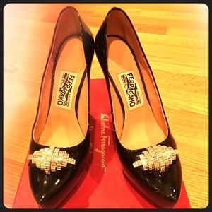 Ferragamo shoes with Swarovski crystals