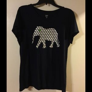 Size XL Navy Blue Elephant T-Shirt