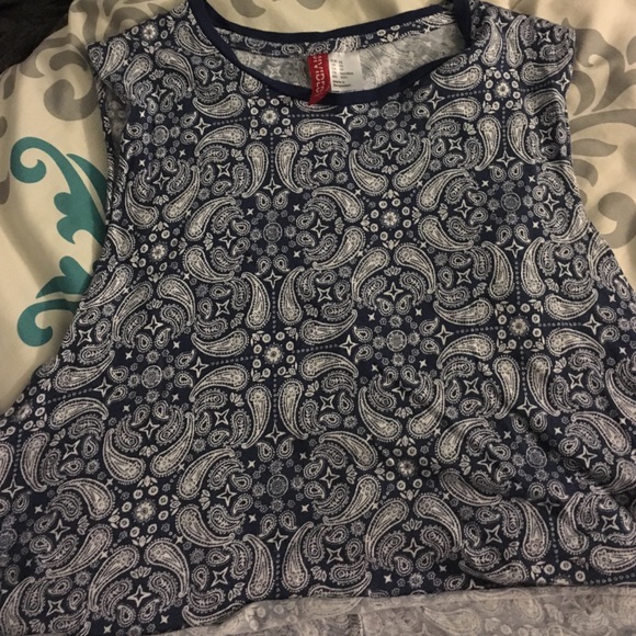 Blue tank crop top