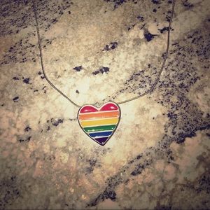 Rainbow heart necklace