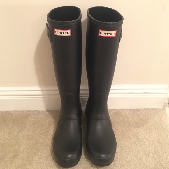 Matte Black Tall Hunter Rainboots