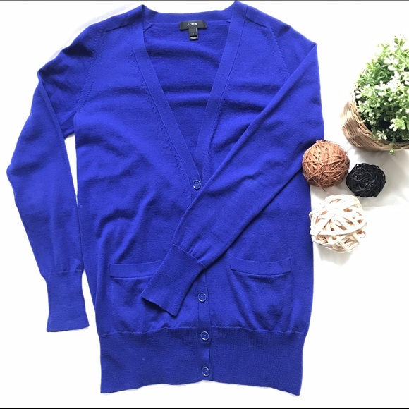 J. Crew Sweaters - J. Crew blue merino wool v-neck cardigan