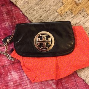 Tory Burch Black and Silver Clutch