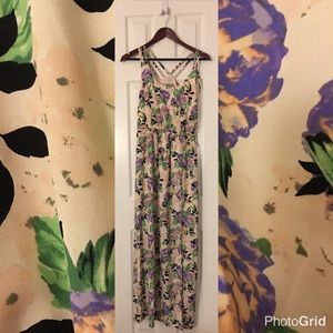 Strappy Back Floral Maxi Dress
