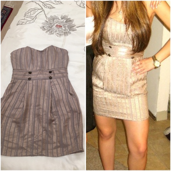 Gold mini dress