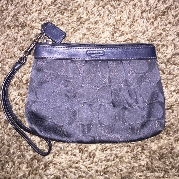 Navy Blue Coach Wristlet
