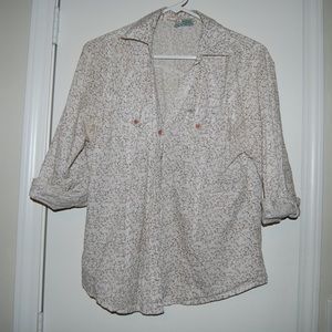 White Cherry Blossom Button Down