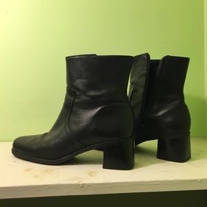 Black leather boots