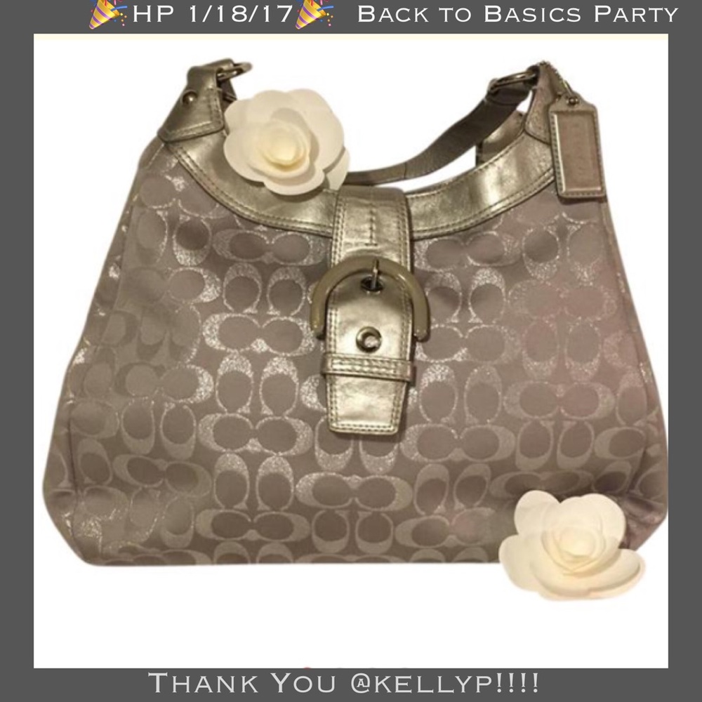 Sold! {COACH} Silver Purse with Purple Hues