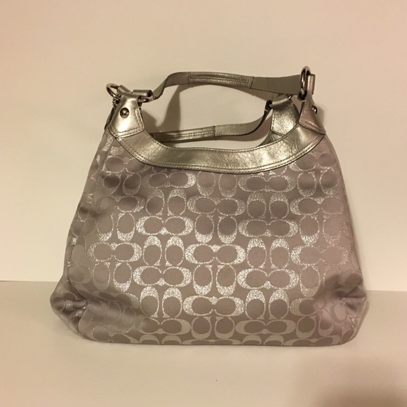 Sold! {COACH} Silver Purse with Purple Hues - Picture 2 of 4