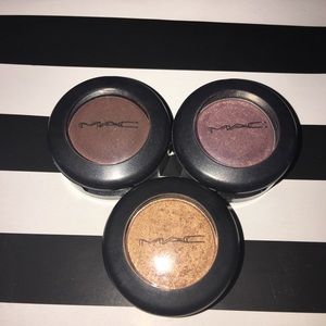 3 MAC eyeshadows. Swatched once or twice.