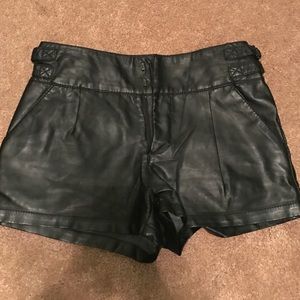 Faux leather shorts