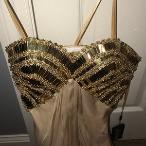 Gold prom dress. never worn!