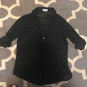Express Portofino shirt, sheer black