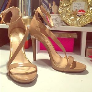 Nude strappy stilettos, Jessica Simpson size 9