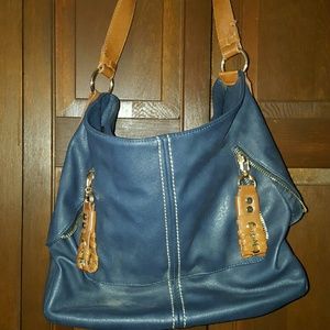 Charming Charlie Navy and Brown handbag