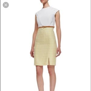 NWT Kay Unger Yellow Tweed Dress 👗 Size 6