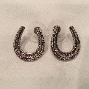 NWOT Pink Horseshoe Earrings