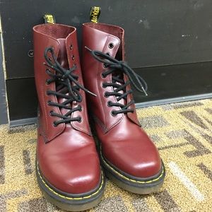 Dr. Martens Clemency Smooth Cherry Red Boots