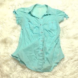Baby blue light aqua small top