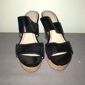Black wedge sandal