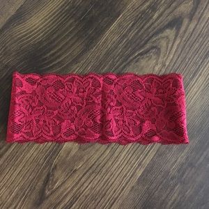 10/$20 SALE Dark Red Lace Stretch Hair Headband