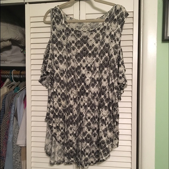 Floral black and white free people tank