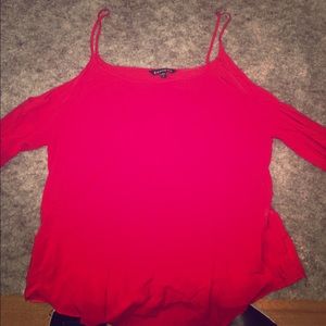 Bare shoulder red top from express