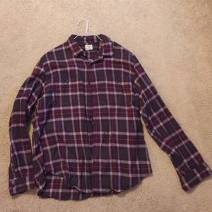 Maroon Grey and white JCrew Flannel.