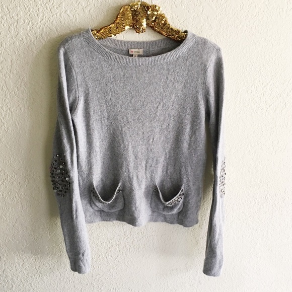 Cremieux Sweaters - Cremieux Sequin Elbow Patch Sweater