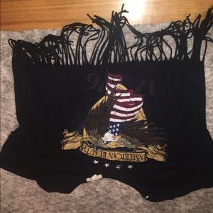 American flag fringe top