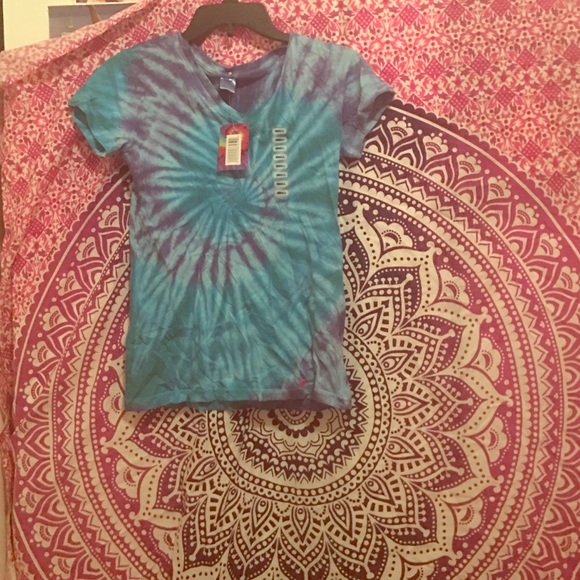 Blue and purple tye dye tee